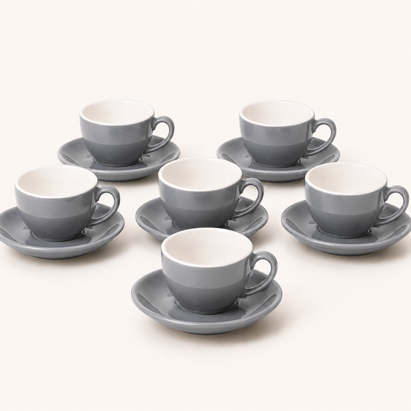 Набір чашок з блюдцями Grey Summer 6 шт 50 фото