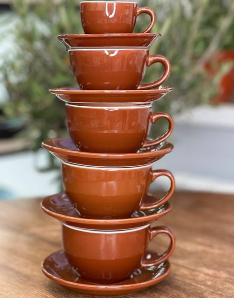 Набір чашок з блюдцями Brown Summer 6 шт 56 фото
