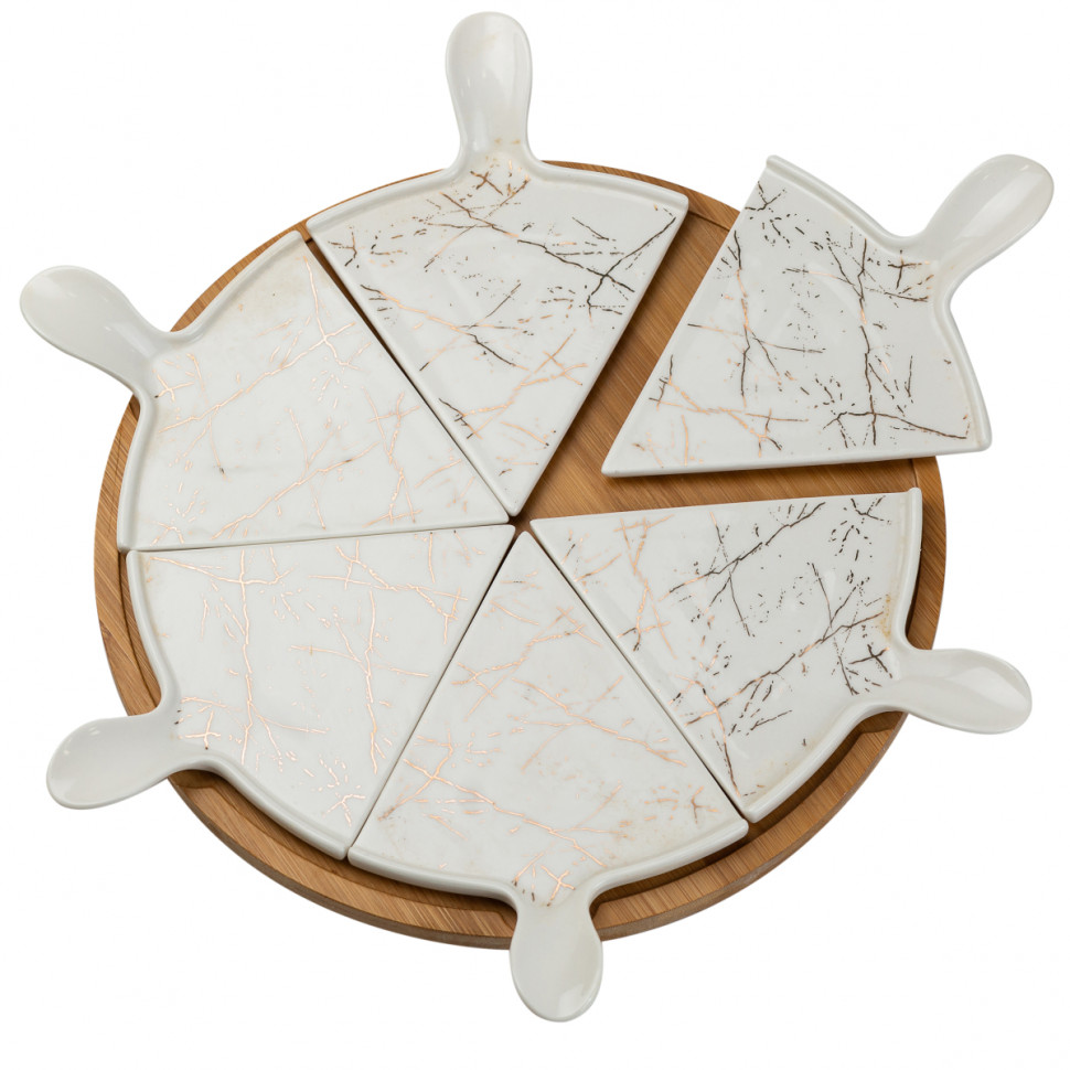 Керамічне блюдо для піци Marble