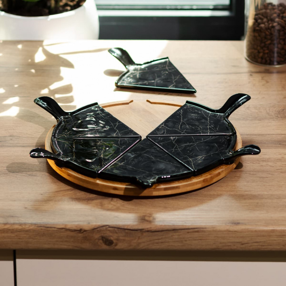 Керамічне блюдо для піци Marble