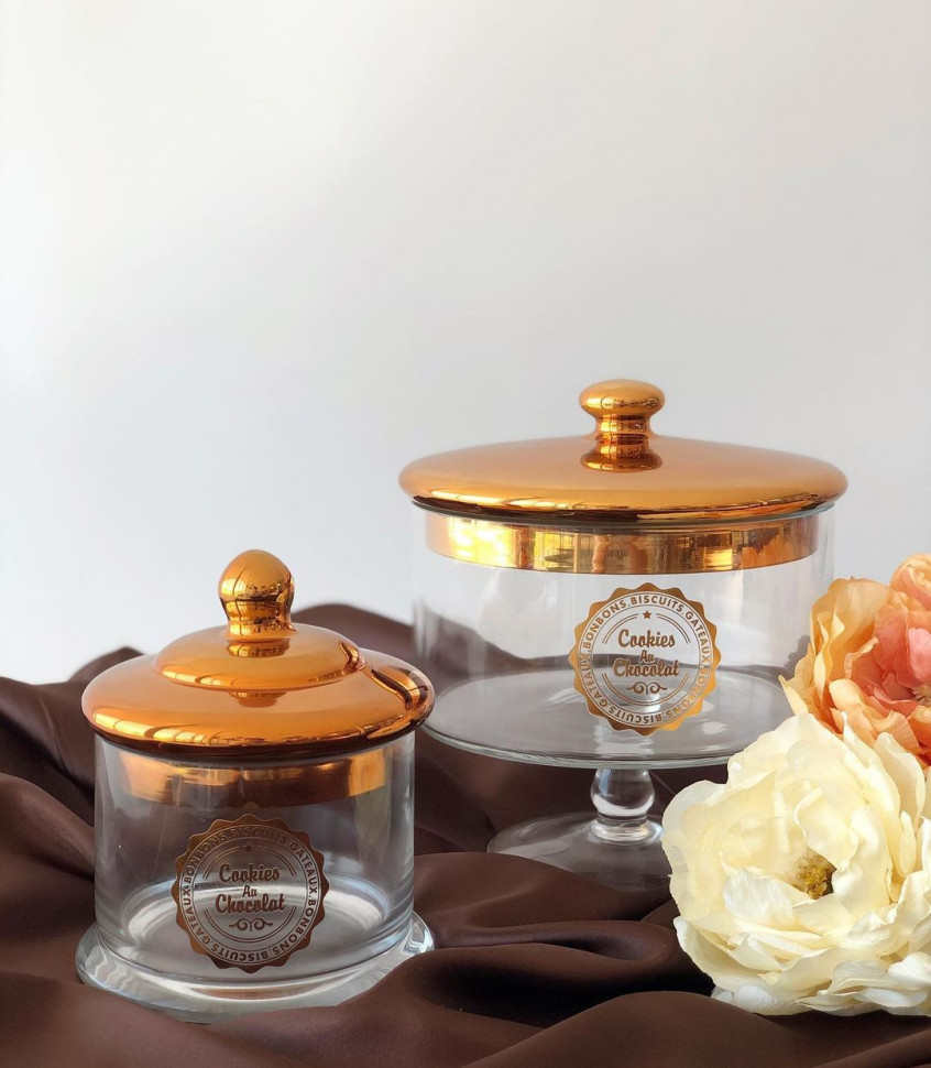Скляна ємність на ніжці Choco-n-Cookies 