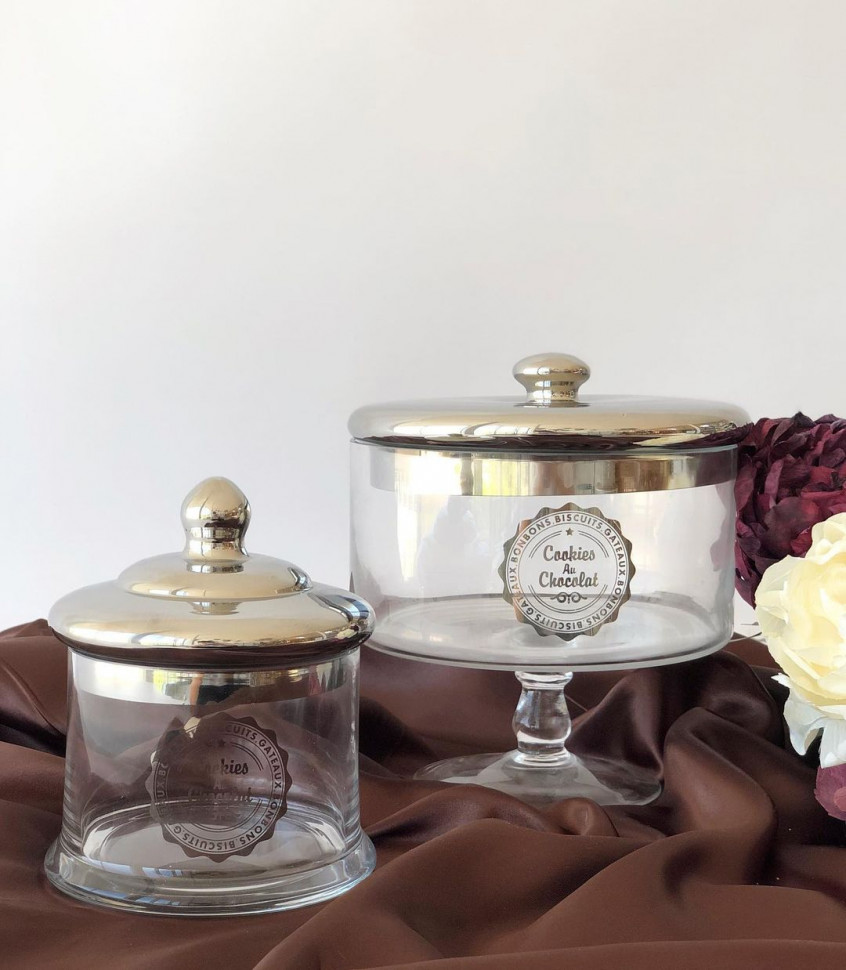 Скляна ємність на ніжці Choco-n-Cookies 