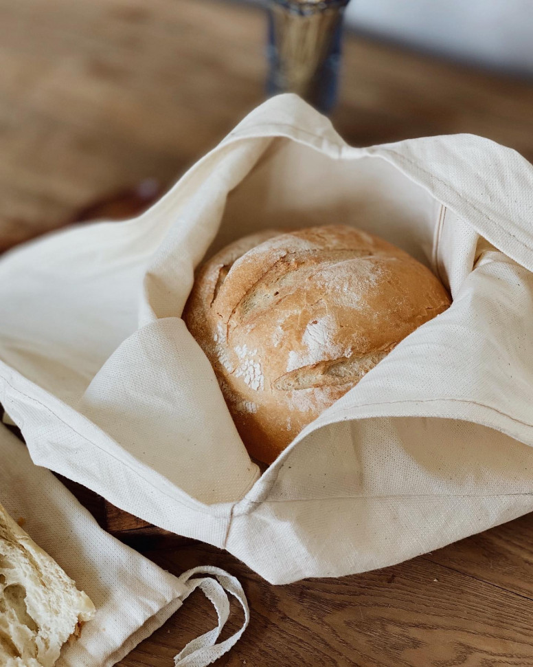 Білий лляний мішечок для хліба Rukkola