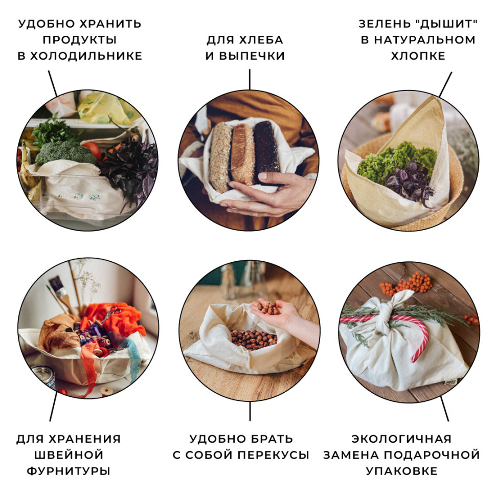 Білий лляний мішечок для хліба Rukkola