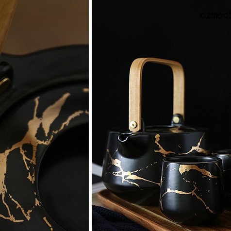 Чорний чайний сервіз Masala black 1 л