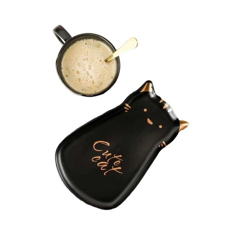 Фарфоровая кружка с подставкой Cute Cat