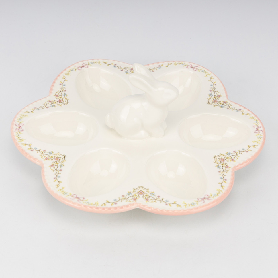 Набор подставок для яиц Rabbit with flowers 2 шт