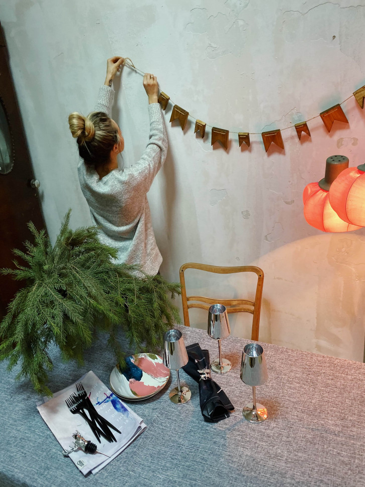 Дерев'яні прапорці (гірлянда) Advent