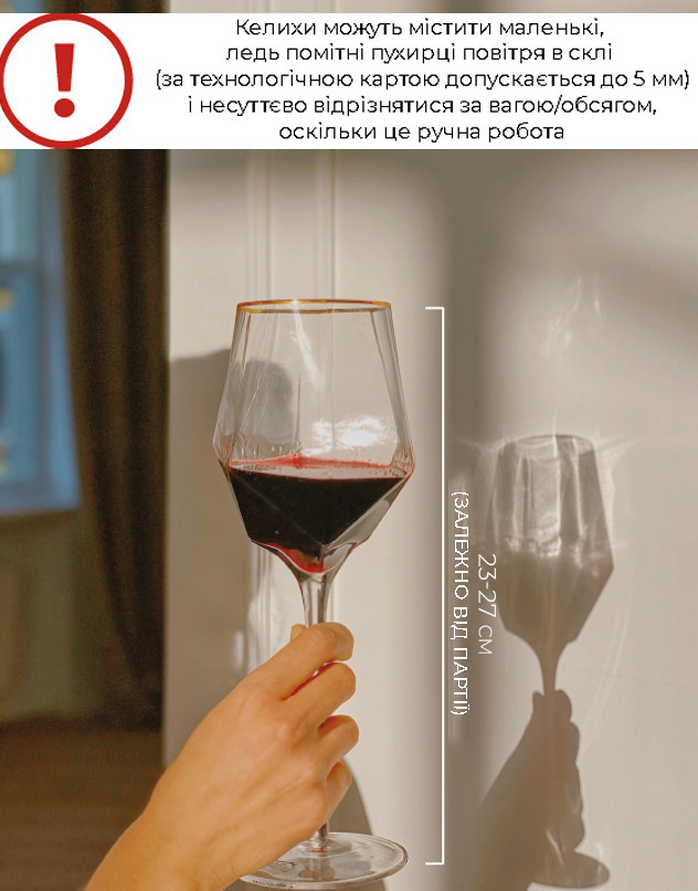 Стеклянный прозрачный бокал для вина Blush