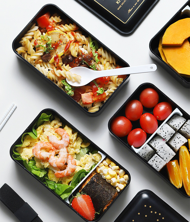 Черный пластиковый ланч-бокс Tetra 1200 мл