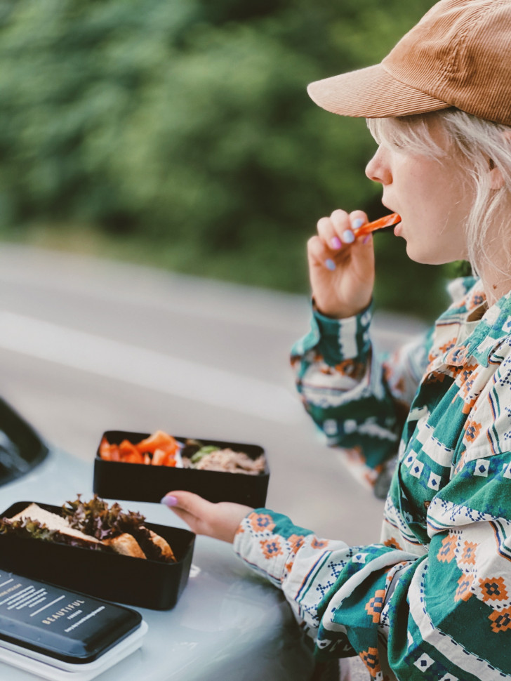 Черный пластиковый ланч-бокс Tetra 1200 мл