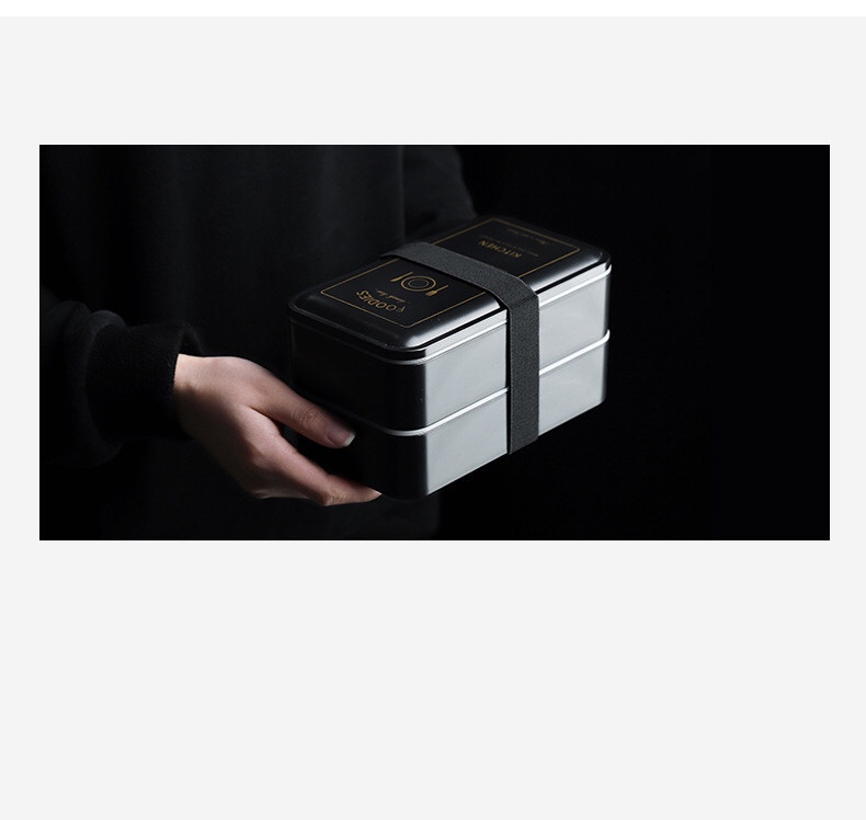 Черный пластиковый ланч-бокс Tetra 1200 мл