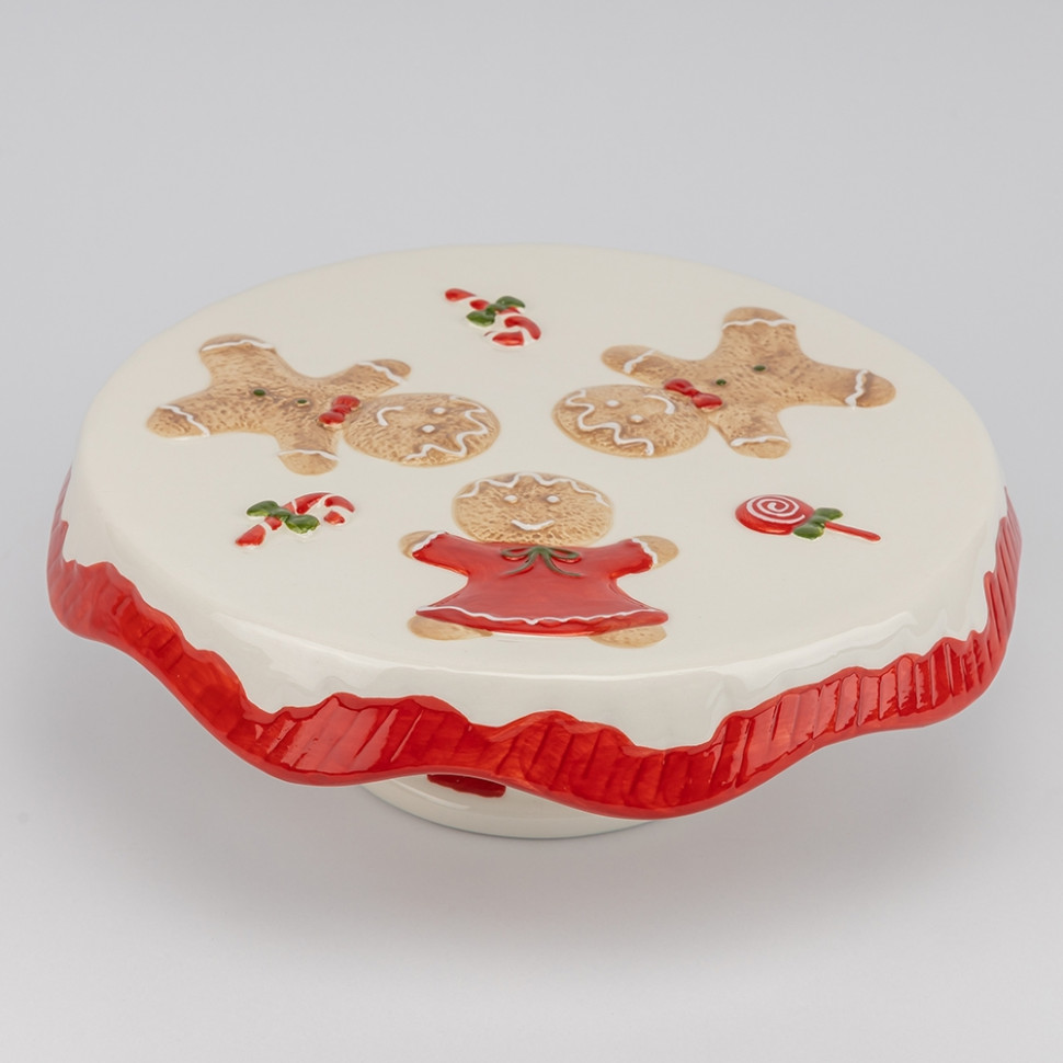 Тортовница Gingerbread in red