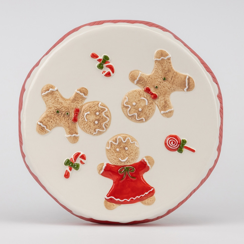Тортовница Gingerbread in red