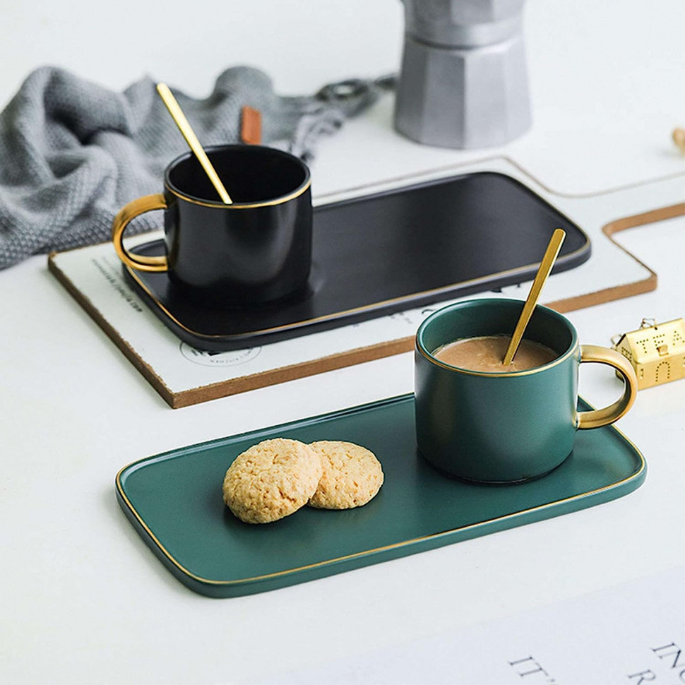 Чашка керамическая с блюдцем Triple