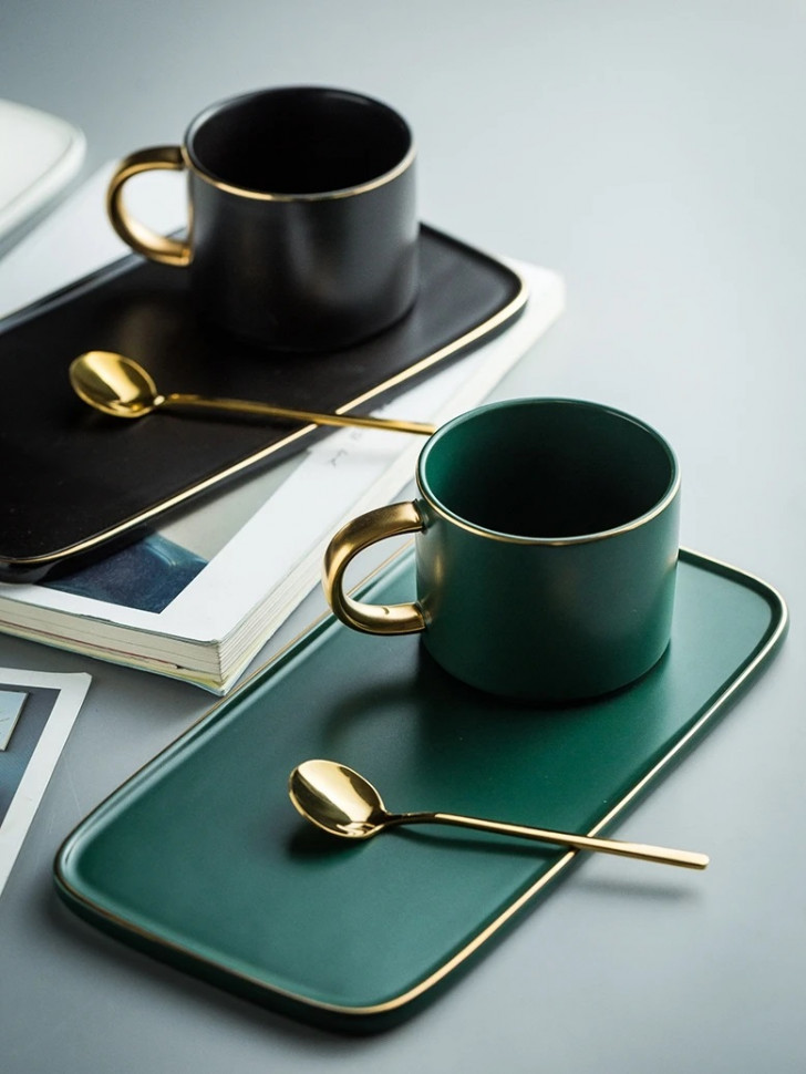 Чашка керамическая с блюдцем Triple