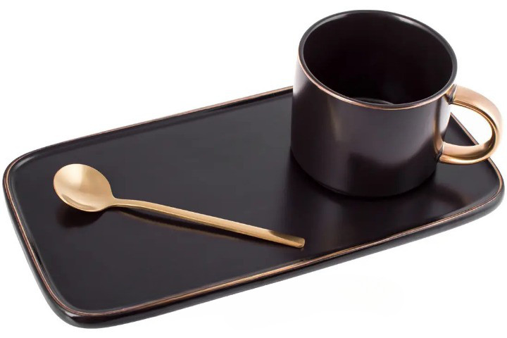 Чашка керамическая с блюдцем Triple