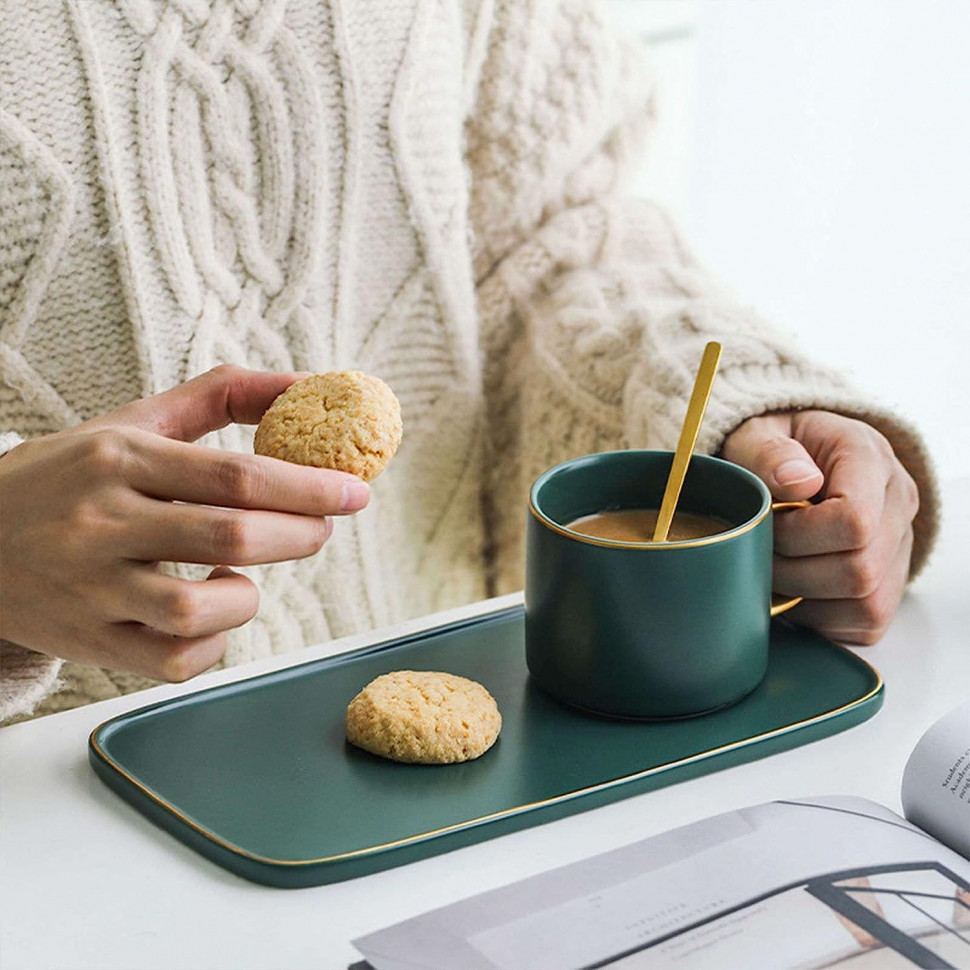 Чашка керамическая с блюдцем Triple