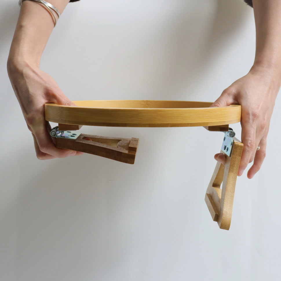 Бамбуковий столик-накладка на підлокітник дивану Bamboo