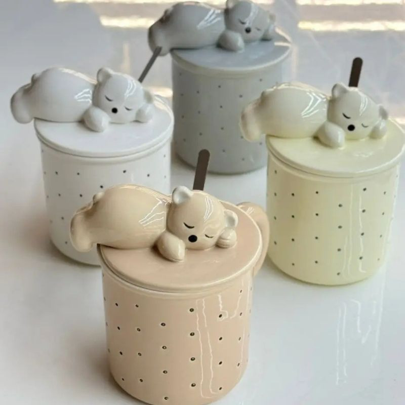 Кружка з ложкою Sleepy bear