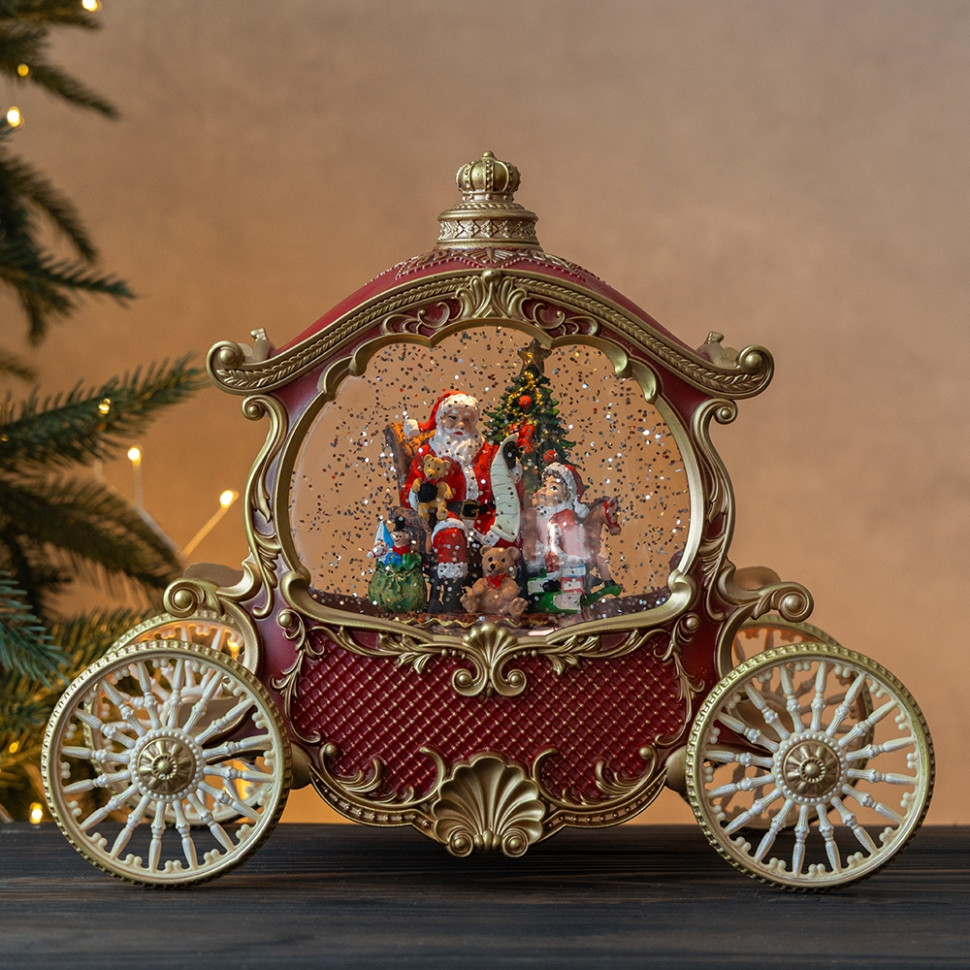 Ліхтар з підсвіткою та музикою Carriage with Santa