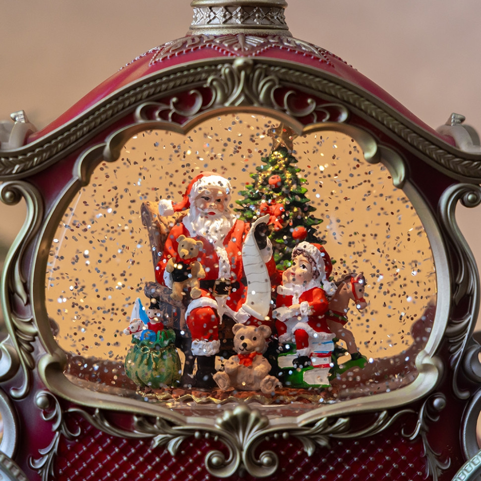 Ліхтар з підсвіткою та музикою Carriage with Santa