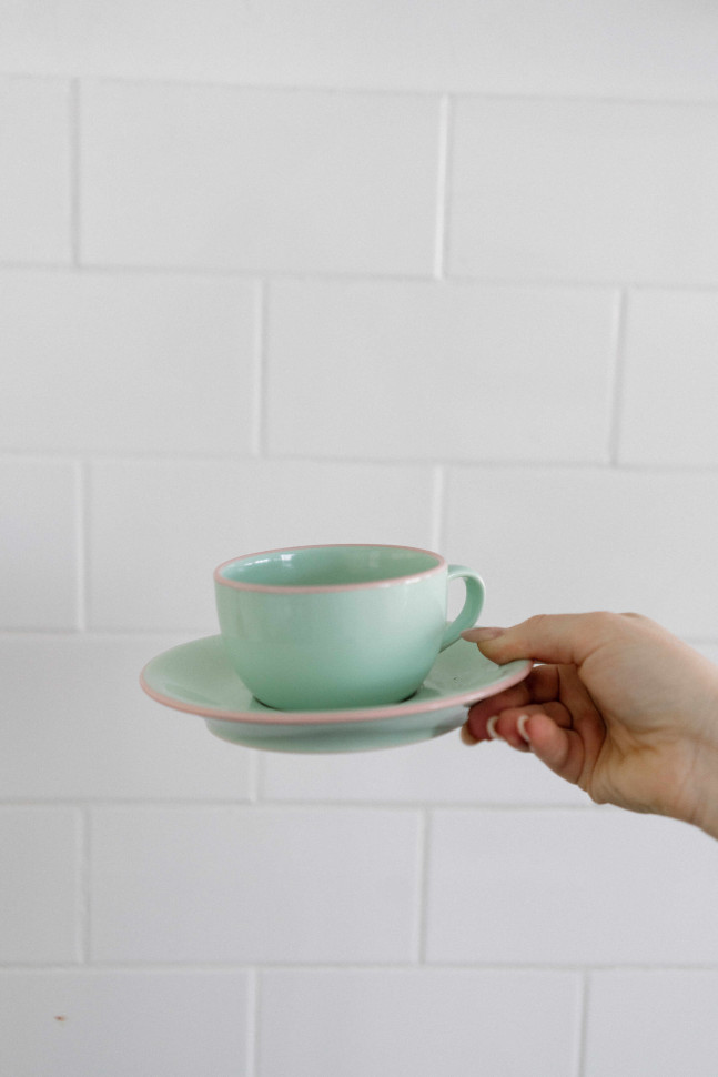 Керамическая чашка с блюдцем Seasons