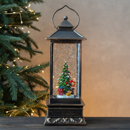 Фонарь с подсветкой и музыкой Christmas tree in the snow glow
