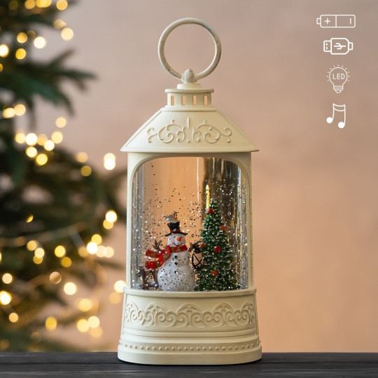 Фонарь с подсветкой и музыкой Magic snowman