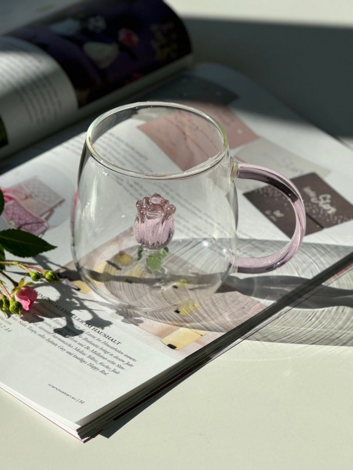 Скляна чашка Rose