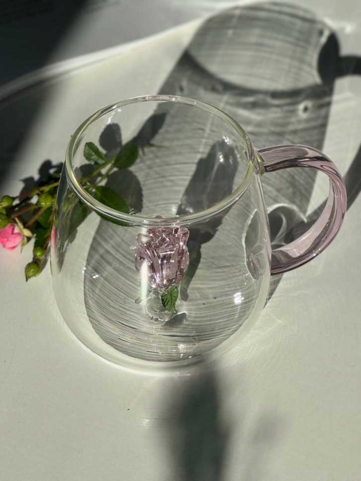 Скляна чашка Rose