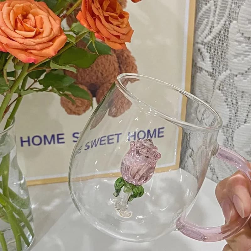 Скляна чашка Rose