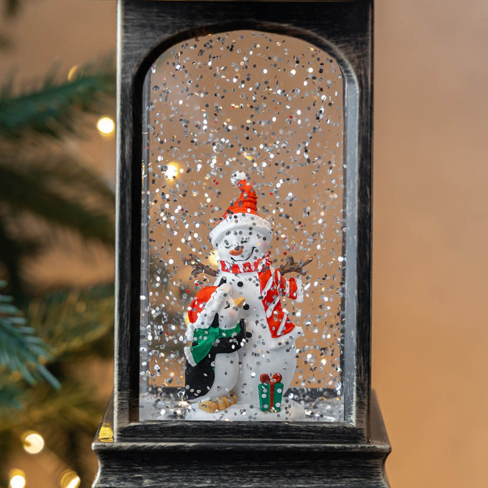 Ліхтар з підсвіткою та музикою Snowman with a warm heart