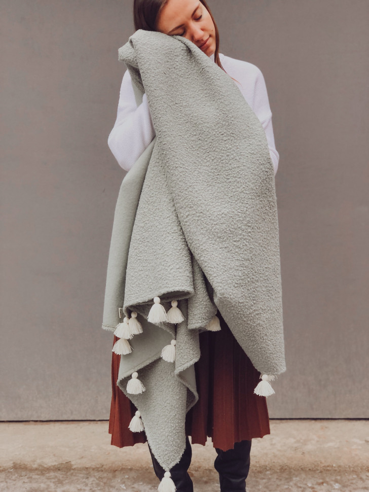 Хутряний плед Pistachio