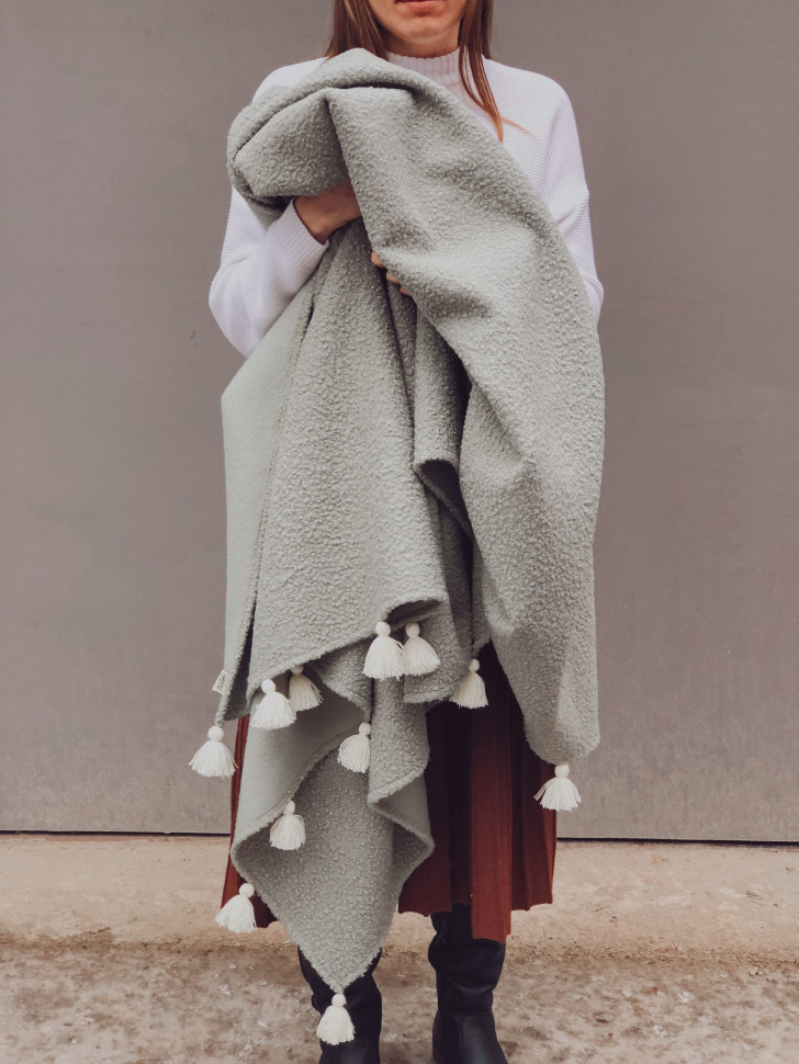 Хутряний плед Pistachio