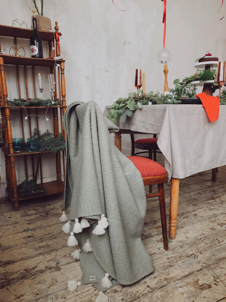 Хутряний плед Pistachio