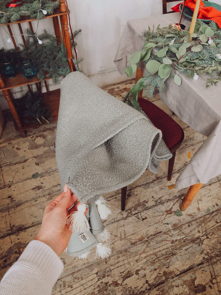 Хутряний плед Pistachio