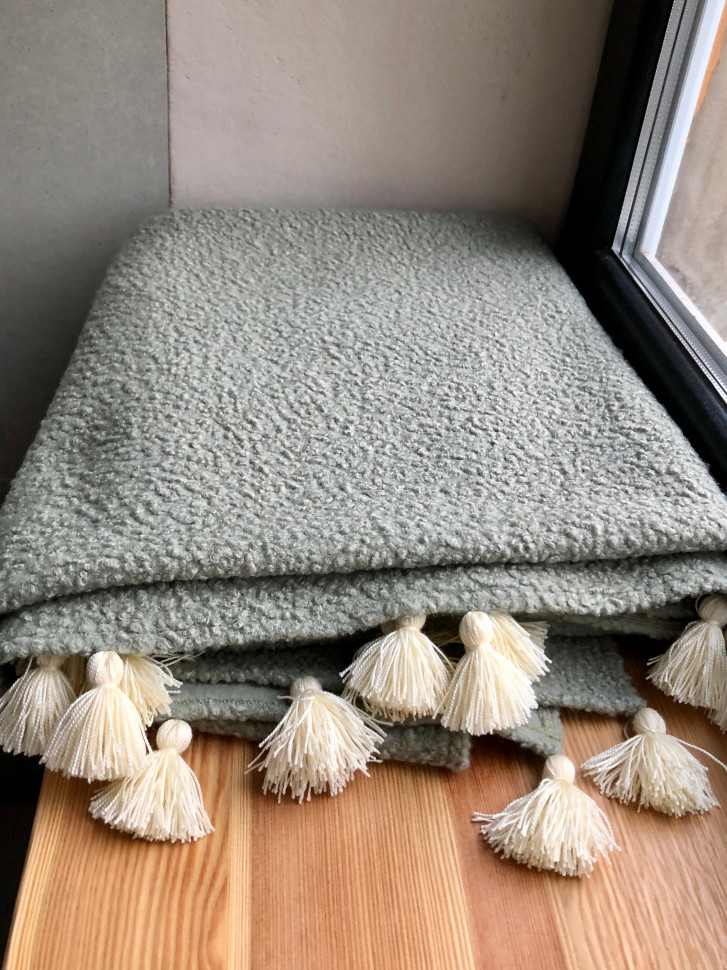 Хутряний плед Pistachio