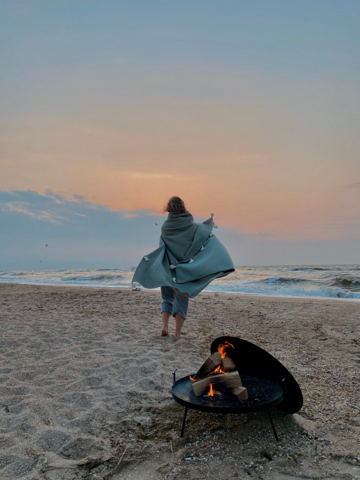 Хутряний плед Pistachio