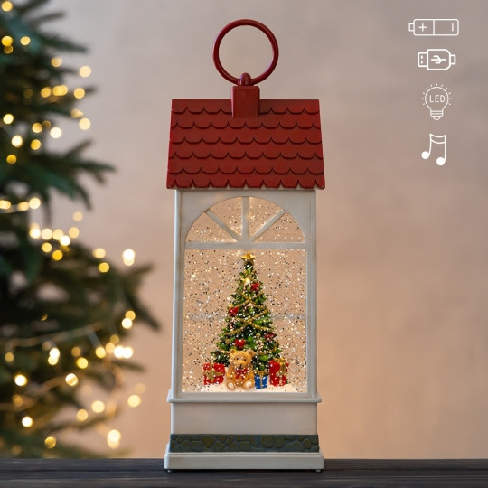 Фонарь с подсветкой и музыкой Christmas tree