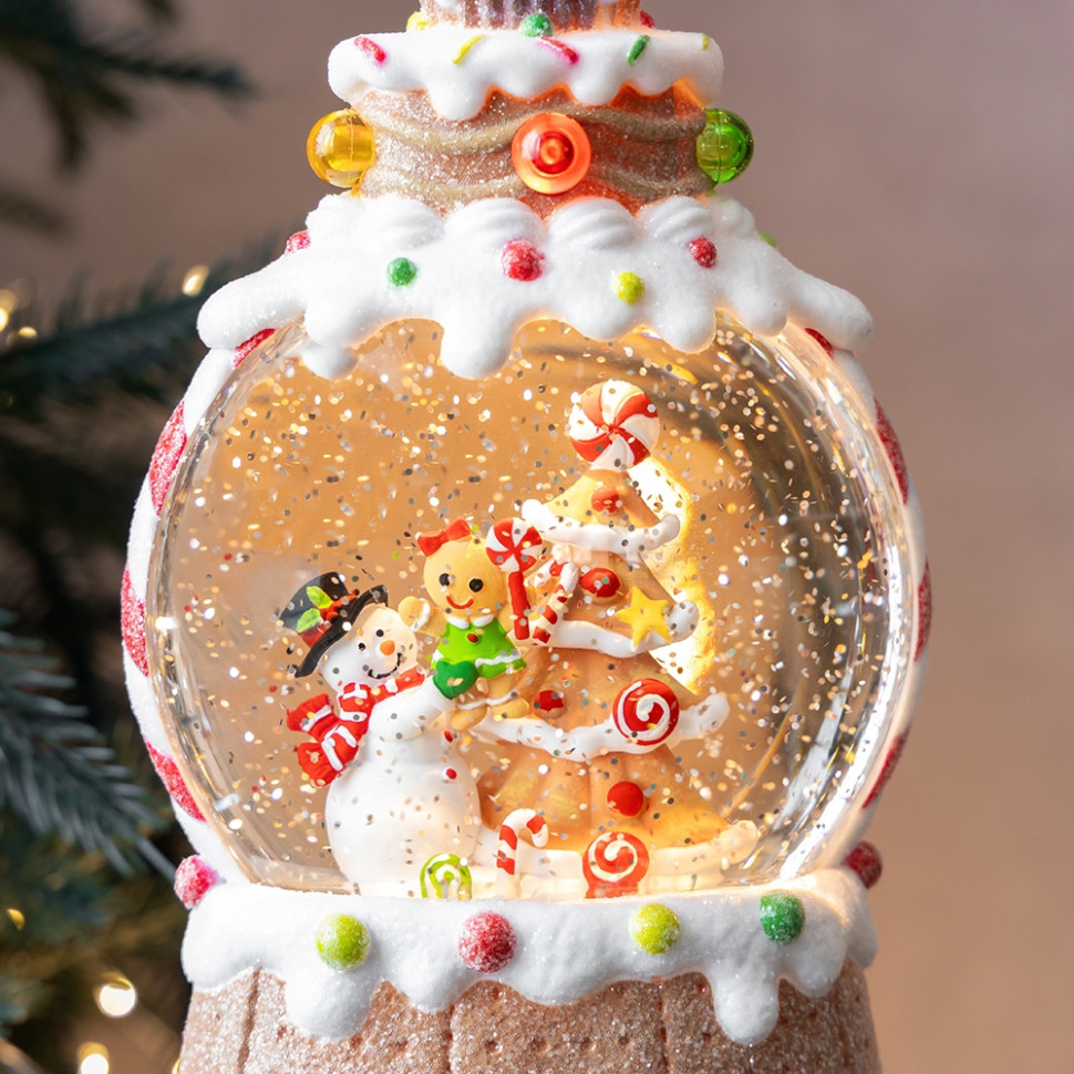 Фонарь с подсветкой и музыкой Gingerbread Snowball