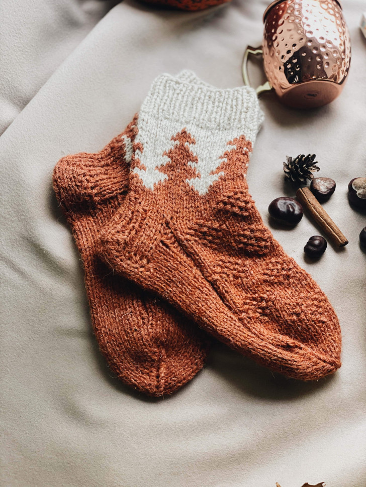 Шерстяные носки Wzutti (Светло-коричневые)