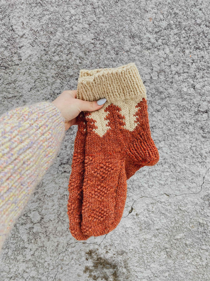 Шерстяные носки Wzutti (Светло-коричневые)