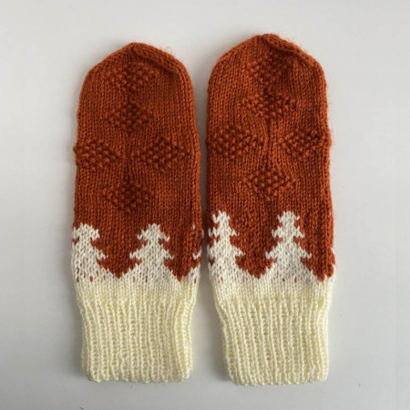 Вязаные варежки Wzutti (Светло-коричневые)