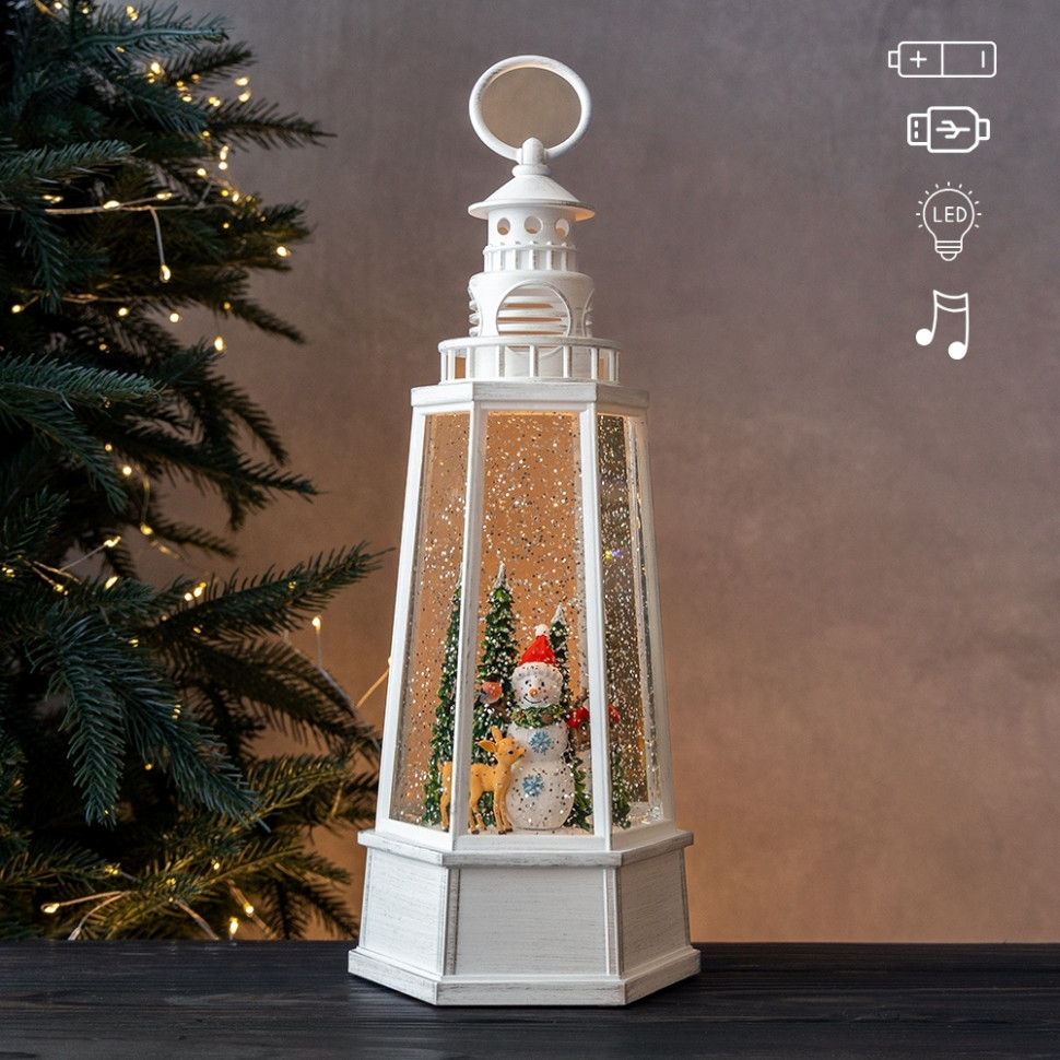 Фонарь с подсветкой и музыкой Winter lighthouse light