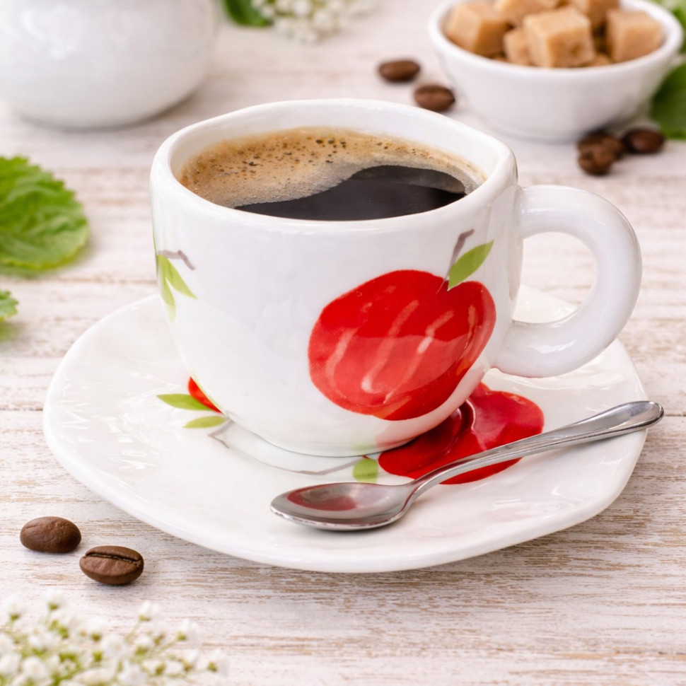 Чашка з блюдцем Apple