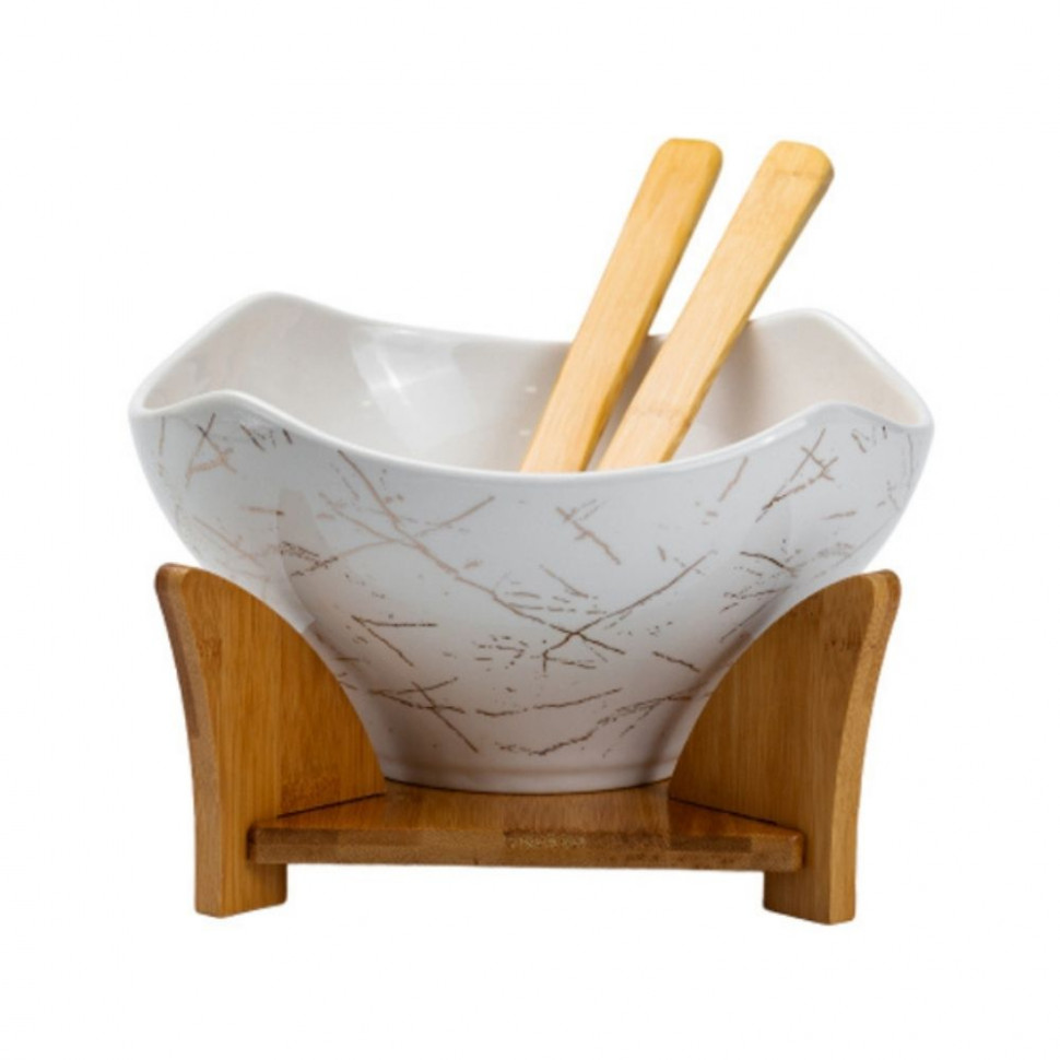 Салатник керамический белый Lines