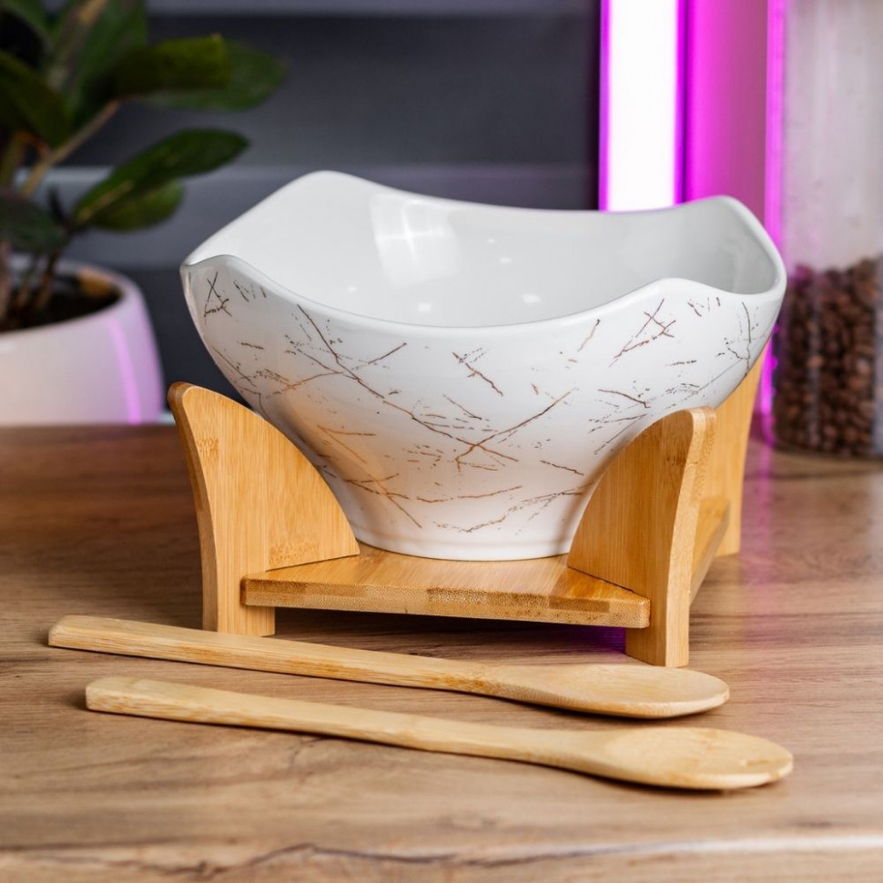 Салатник керамический белый Lines