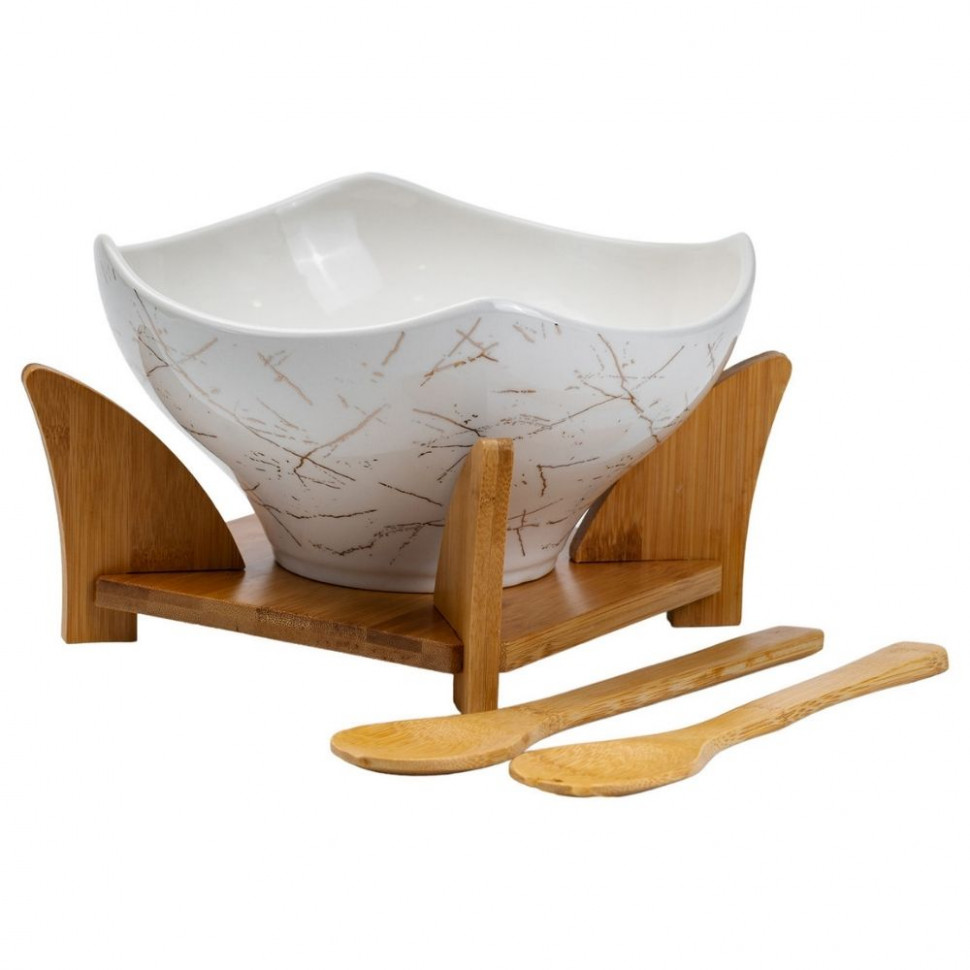 Салатник керамический белый Lines