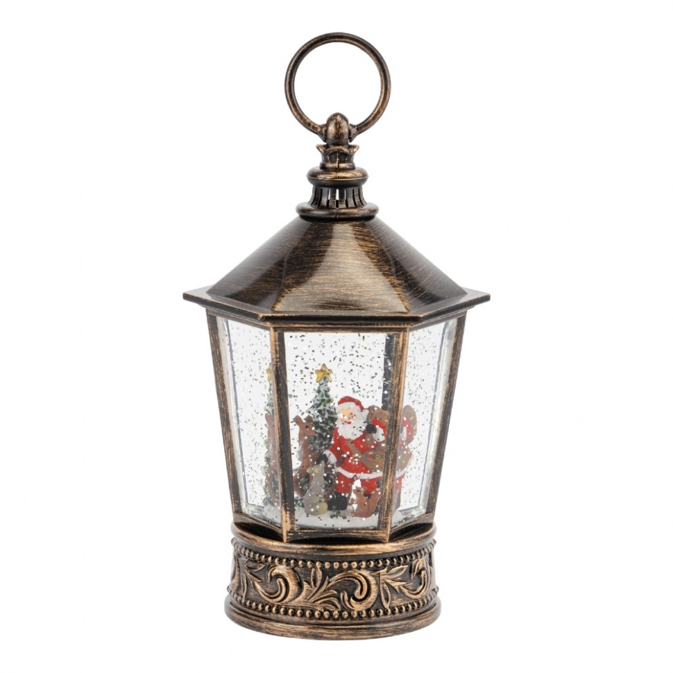Ліхтар з підсвіткою та музикою Christmas forest with Santa